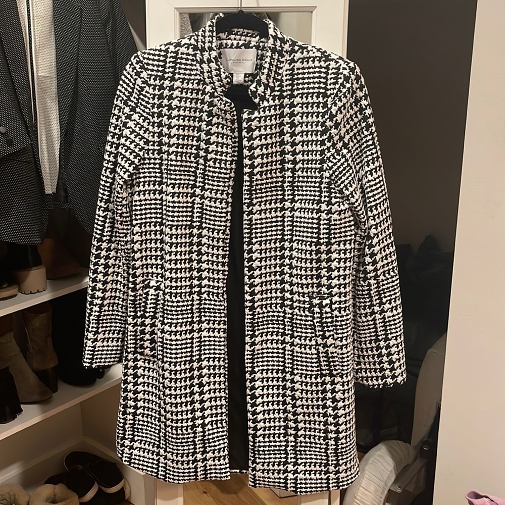 Carolina Belle Houndstooth long coat.